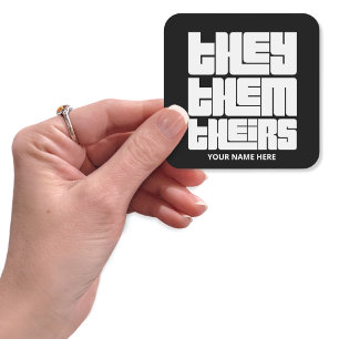 Sticker Carré Ils leur Pronononounes Grandes et Grandes polices