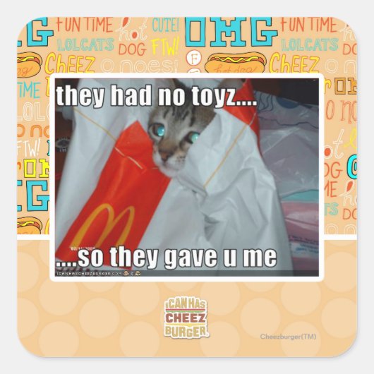 Sticker Carré ils n'avaient pas de jouets (Devant)