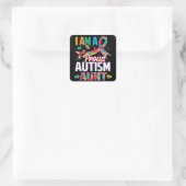 Sticker Carré I'm a Proud Autism Aunt Autism Aware Puzzle Pi (Sac)