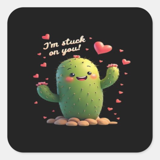 Sticker Carré Im Stuck On You Classic Romantic Style  (Devant)