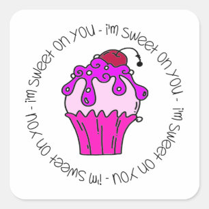 Sticker Carré I'm Sweet on You Valentine