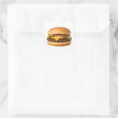Sticker Carré Image de nourriture de cheeseburger classique (Sac)