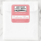 Sticker Carré Image du logo Carré simple de la bordure rose pâle (Sac)