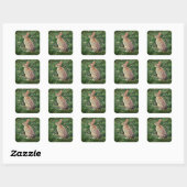 Sticker Carré Image d'un lapin (Feuille)