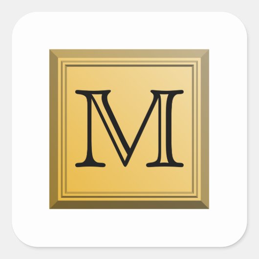 Sticker Carré Image imprimée d'un monogramme personnalisé. (Devant)