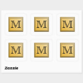 Sticker Carré Image imprimée d'un monogramme personnalisé. (Feuille)
