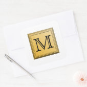 Sticker Carré Image imprimée d'un monogramme personnalisé. (Enveloppe)