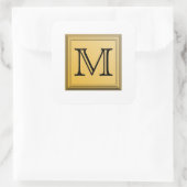 Sticker Carré Image imprimée d'un monogramme personnalisé. (Sac)