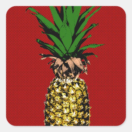 Sticker Carré Image Newsprint ananas (Devant)