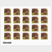 Sticker Carré Images Getty | Elephant & bébé (Feuille)