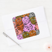 Sticker Carré Images maudites de chats L'art animal Stupide (Enveloppe)