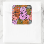 Sticker Carré Images maudites de chats L'art animal Stupide (Sac)