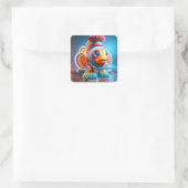 Sticker Carré Imaginaire Clown mignon Poisson clown (Sac)
