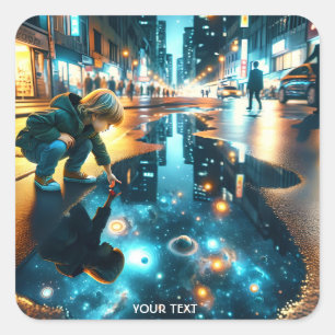 Sticker Carré Imaginaire Cute Boy Street Univers