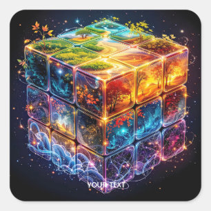 Sticker Carré Imaginaire Cute Cube Seasons Espace