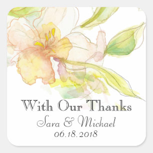 Sticker Carré Imaginaire de printemps aquarelle Mariage floral