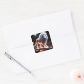 Sticker Carré Imaginaire Flames Fumer Lion (Enveloppe)