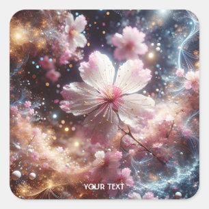 Sticker Carré Imaginaire Joli Sakura Fleurs roses