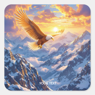 Sticker Carré Imaginaire Mignonne Eagle Mountains lever du solei