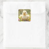 Sticker Carré Imaginaire Mignonne Rire Fluffy Canard (Sac)