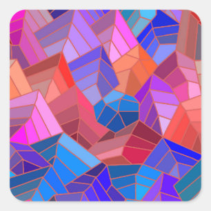 Sticker Carré Imaginaire Montagnes Vue du ciel