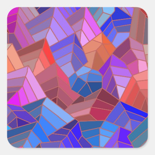 Sticker Carré Imaginaire Montagnes Vue du ciel (Devant)