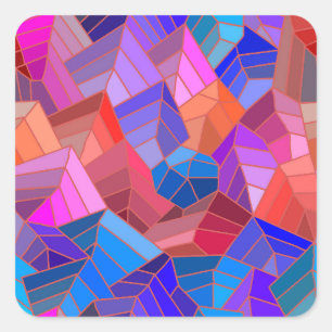 Sticker Carré Imaginaire Montagnes Vue du ciel