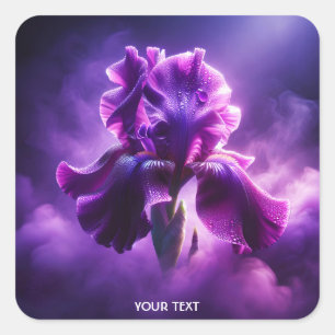 Sticker Carré Imaginaire mou pourpre Iris brouillard