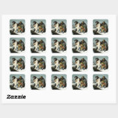 Sticker Carré Imaginaire nain Saint Bernard Dog (Feuille)