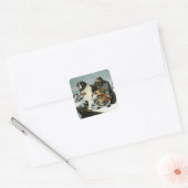 Sticker Carré Imaginaire nain Saint Bernard Dog (Enveloppe)