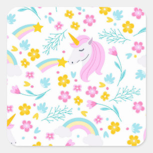 Sticker Carré Imaginaire Unicorn