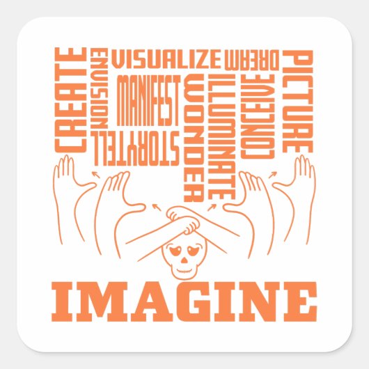 Sticker Carré Imaginez - Conception ASL (Devant)