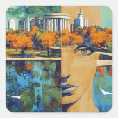 Sticker Carré Imaginez-Vous Ici (Devant)