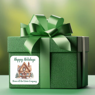 Sticker Carré Immobilier Affaires Noël Personnalisé