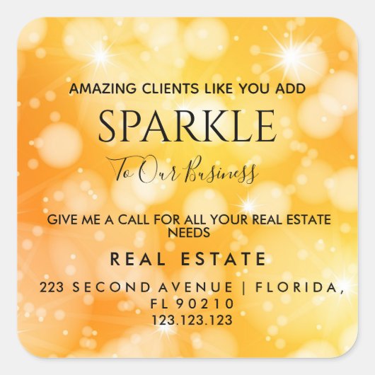 Sticker Carré Immobilier Open House Sparkle Pop par carte postal (Devant)