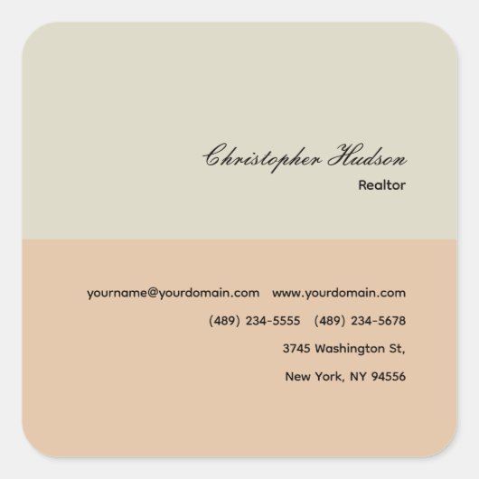 Sticker Carré Immobilier simple professionnel (Devant)