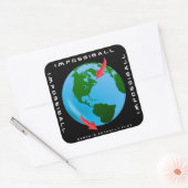 Sticker Carré IMPOSSIBALL - La Terre est en fait plate (concepti (Enveloppe)