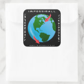 Sticker Carré IMPOSSIBALL - La Terre est en fait plate (concepti (Sac)