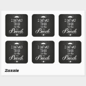 Sticker Carré Impossible D'Attendre D'Aller À La Plage (Feuille)