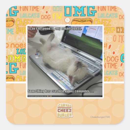 Sticker Carré Impossible de répondre (Devant)