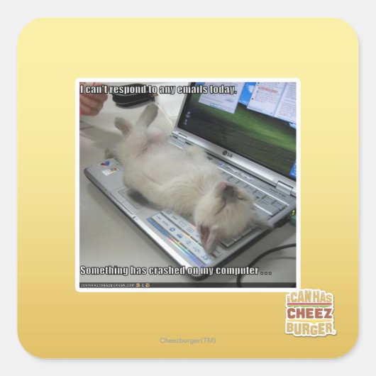 Sticker Carré Impossible de répondre (Devant)