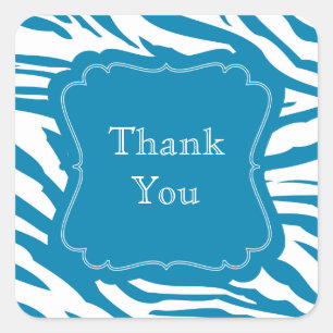 Sticker Carré Impression Aqua Blue Zebra