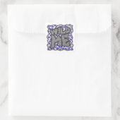 Sticker Carré Impression dalmate violet et blanche (Sac)