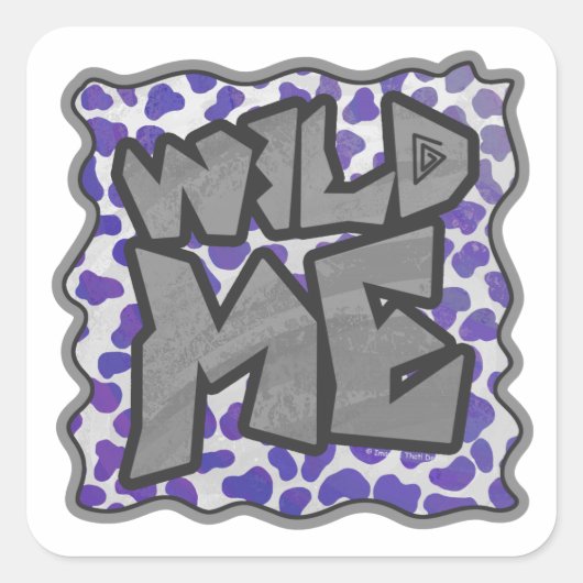 Sticker Carré Impression dalmate violet et blanche (Devant)