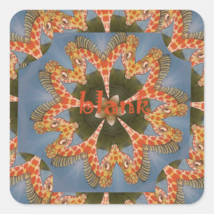 Sticker Carré Impression d'art Abstrait Giraffe