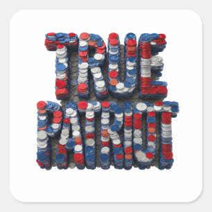 Sticker Carré Impression d'autocollant Lively Silver TRUE PATRIO