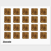 Sticker Carré Impression de fourrure Leopard (Feuille)