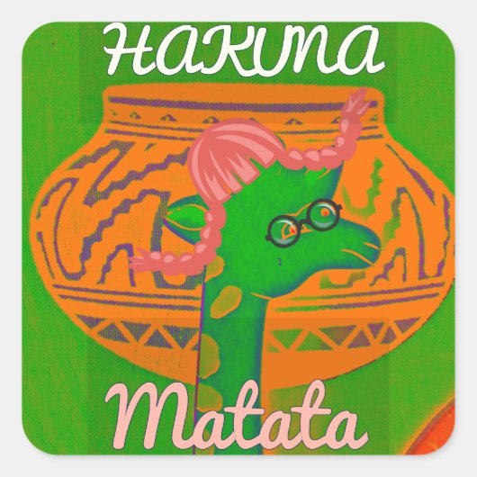 Sticker Carré Impression de la Giraffe Hakuna (Devant)