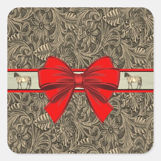 Sticker Carré Impression en cuir à outils Faux Ouest (Devant)