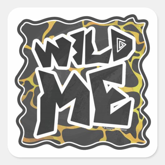 Sticker Carré Impression Giraffe noir et jaune (Devant)